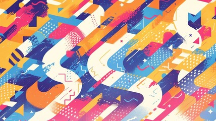 Obraz premium Colorful abstract background with geometric shapes for digital art projects