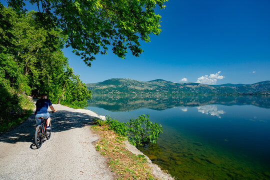 Kastoria, Greece. View over the lake	