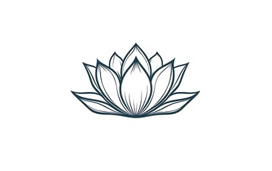 Elegant lotus flower outline graphic design