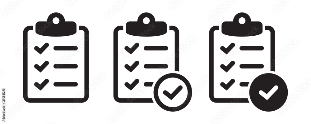 Poster clipboard icon. clipboard with check mark icon. checklist sign symbol for web site and app design.