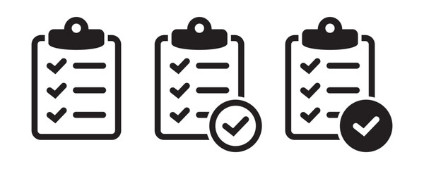 Clipboard icon. Clipboard with check mark icon. Checklist sign symbol for web site and app design. © Maksim