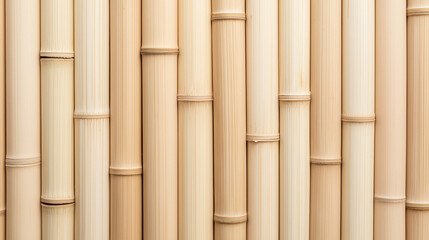 Fototapeta premium Minimalist bamboo wood background with clean, natural texture and warm tones. Ideal for design projects, eco friendly themes, and organic aesthetics