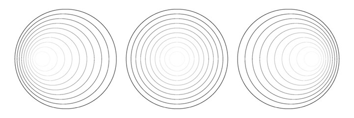 Radial circle lines. Circular lines elements. Symbol of Sun star rays. Flat design elements. Spokes with radiating stripes.