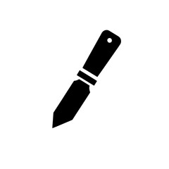 Sleek Silhouette of a Blade: A sharply defined, minimalist illustration of a knife, conveying strength and precision, perfect for design projects, adding a touch of raw elegance