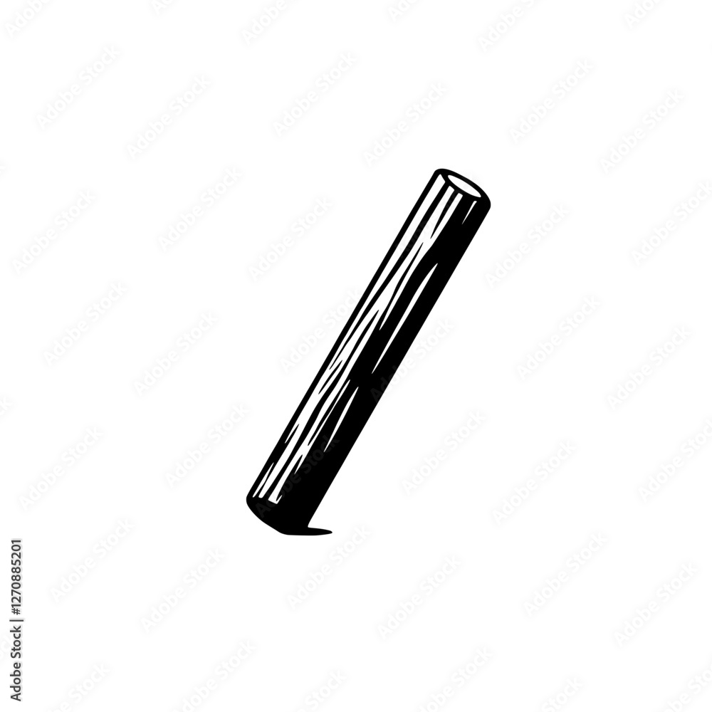 Poster simple wooden log on canvas: an artistic depiction of a simple wooden log, rendered in a monochrome 