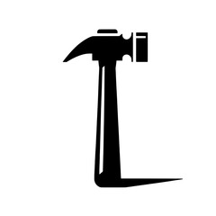 Hammer's silhouette: The stark silhouette of a classic hammer, conveying the essence of construction and industry, stands out with its bold lines and form.