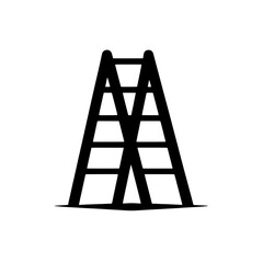 Ascending Ambition: Silhouette of a sturdy stepladder against a backdrop, representing upward mobility, goals, and reaching new heights. 