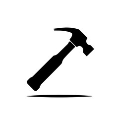 Hammer Icon: A solid silhouette of a hammer, exuding simplicity and emphasizing the iconic form of the tool. The artwork presents a powerful representation of construction.