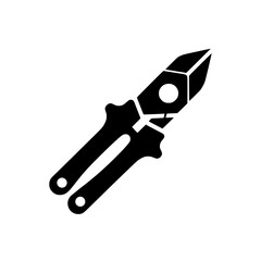 Precision Grip: A detailed silhouette captures the sharp angles and robust design of a sturdy set of bolt cutters, highlighting their essential role in construction and industry.