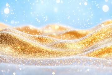 Shimmering sand dunes reflect soft light under a bright sky for festive projects