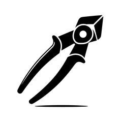 Tool for precision: A bold, symmetrical graphic of a cutting tool, depicted in stark black against a clean canvas, highlighting its functional design and sharp edges.