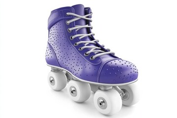 A stylish purple roller skate with white wheels, featuring a modern design and perforated detailing for ventilation.