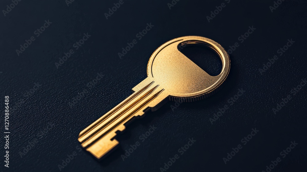 Aufkleber cyber security ransomware access control concept. golden key on a dark background with sparkles.