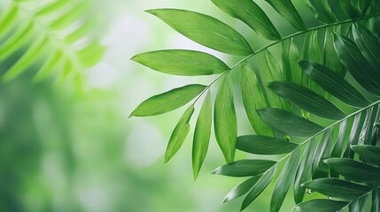 Close Up of Shiny Green Leaves with Soft Focus Background