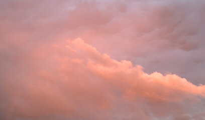Fiery orange colorful sunset sky. Beautiful sky.