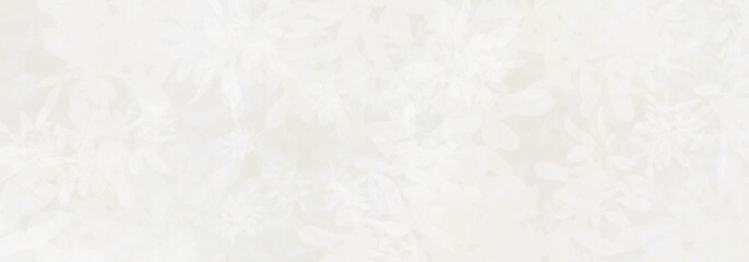 White leaf texture foliage banner, wide horizontal beige background, artistic leaves
