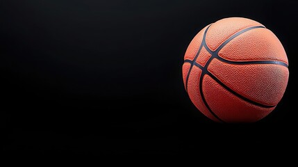 Orange Basketball on Black Background