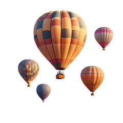 Vibrant Hot Air Balloons Festival Adventure sky art view isolated on transparent background