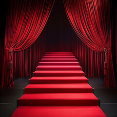 Fototapeta premium The Ultimate Red Carpet Experience: Style and Elegance