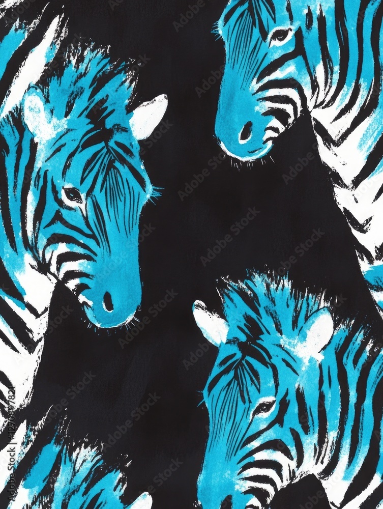 Poster zebra patterned design for textiles and graphics.