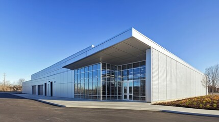 Obraz premium Modern Self-Storage Building with Glass Facade