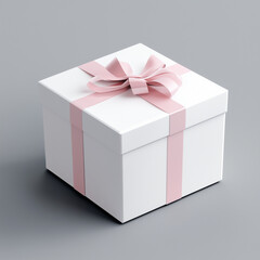 white gift box with ribbon