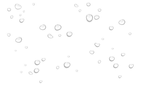 Realistic water drops. PNG drops, condensation on the window, transparent water drop. Abstract water drops, bubbles on transparent background, digital liquid design, Stock royalty free