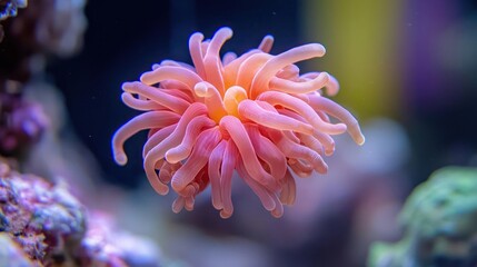 Pink Coral Anemone Underwater Closeup