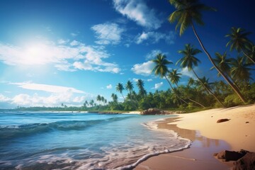 Naklejka premium Tropical beach landscape outdoors tropical.