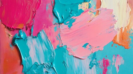 Colorful Abstract Paint Texture, Blue Pink and Orange, Vibrant Art, Color Splash Background