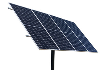 Cutout big solar panel on installing on square metal pole