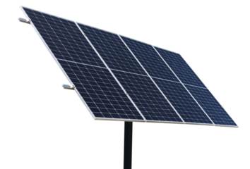 Cutout big solar panel on installing on square metal pole