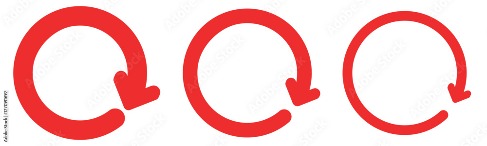 Poster circle arrows icon set. round reload sign, repeat icon, refresh icon, rotate arrow icon vector illus