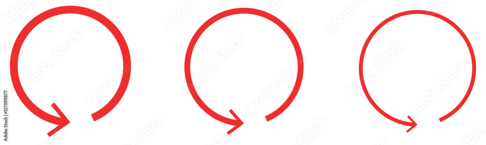 Poster red undo icon. back or return illustration as a simple vector sign & trendy symbol. following each o