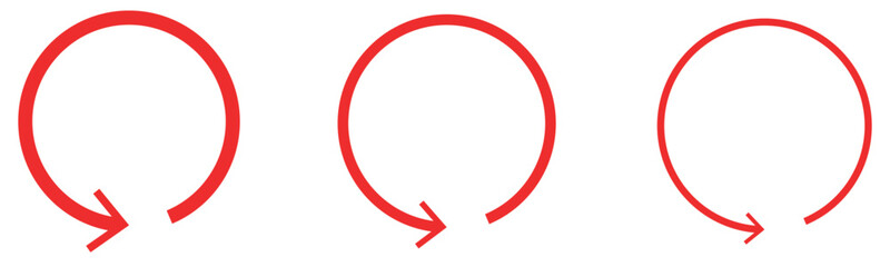 Red undo Icon. Back or Return Illustration As A Simple Vector Sign & Trendy Symbol.  Following each other in a circle. Refresh icon vector illustration. Reload sign and symbol.Refresh icon set
