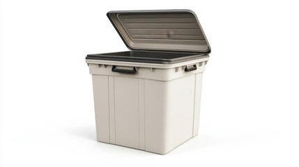 Food and paper scraps falling into composting bin. Home composting, Organic waste recycling, Zero waste lifestyle concept. A big bin for soil 