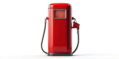 Vintage Red Gas Pump Silhouette, Nostalgia, Classic Car, Retro Gas Station, Old Fashioned Service, Bygone Era