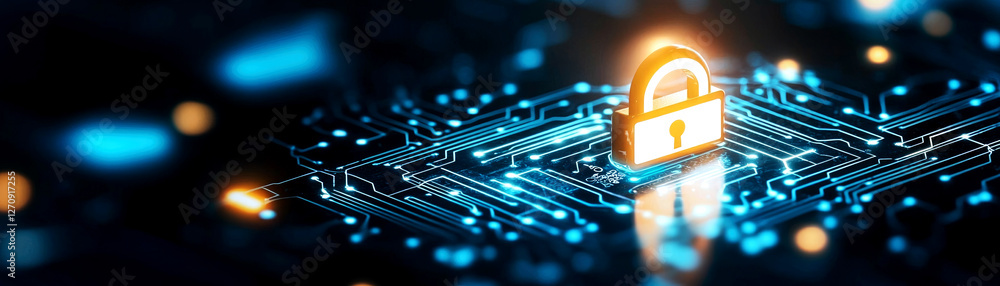 Poster cybersecurity measures to protect digital assets business environments data security concepts techno