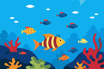 tropical fish in the aquarium