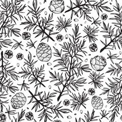 Pine branches vector seamless pattern