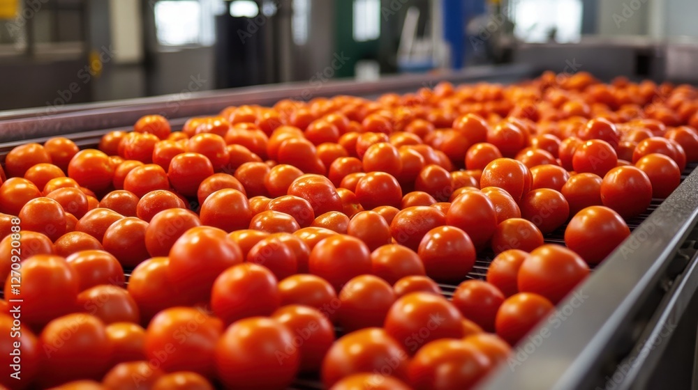 Poster a smart food processing line using infrared scanners to detect tomato quality and sort accordingly.
