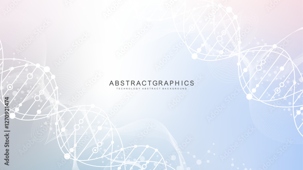 Canvas Prints molecular structure dna, atom, neurons. science concept for your design. connected lines with dots. 