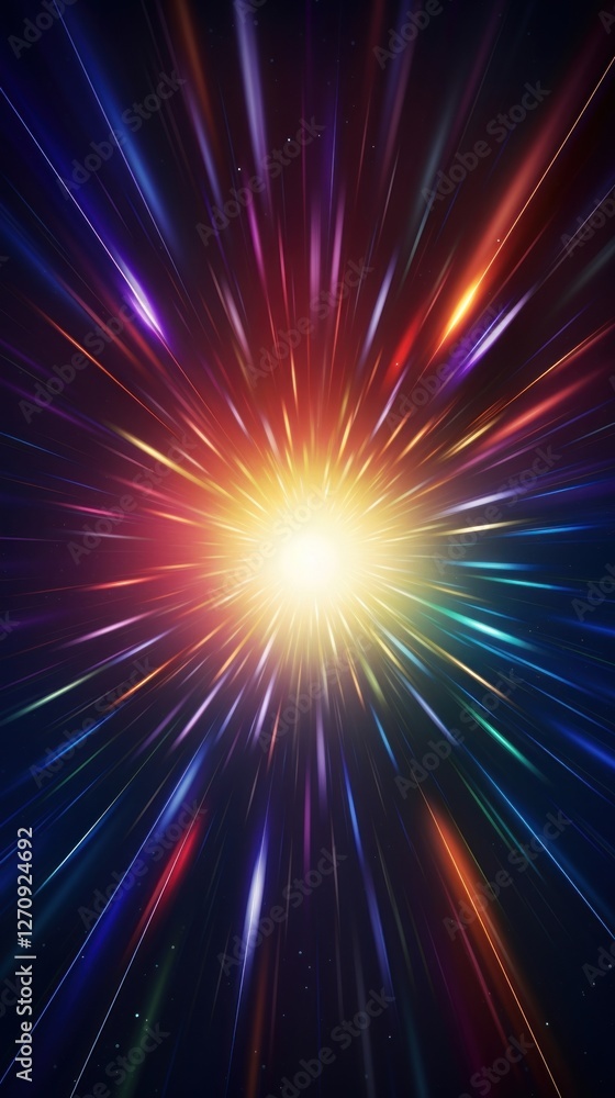 Poster abstract dark background of light with sphere of colourful rays moving backgrounds night illuminated