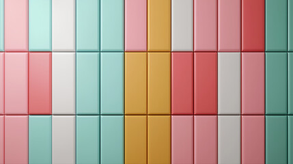 Colorful geometric wall tiles in pastel shades