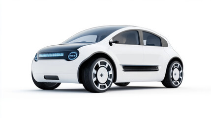 Fototapeta premium 3d rendered fictional car illustration of a generic small car. a fuel cell which is used in electric car. isolated on white background.