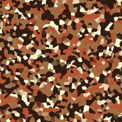Abstract Digital Camouflage Texture with Earthy Brown and Beige Polygonal Patterns. Illustration