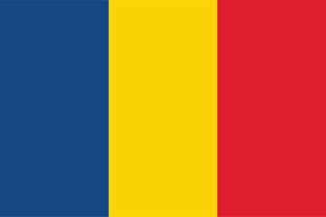 Romania national flag with Actual Measurement