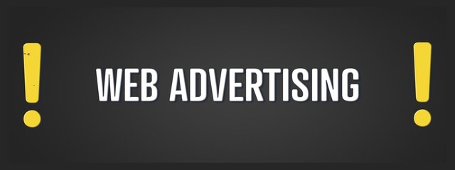 Web advertising. A blackboard with white text. Illustration with grunge text style.