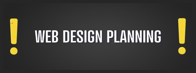 Obraz premium Webdesign Planning. A blackboard with white text. Illustration with grunge text style.