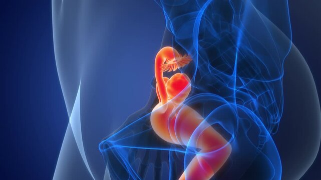 Female Reproductive System Anatomy Animation Concept